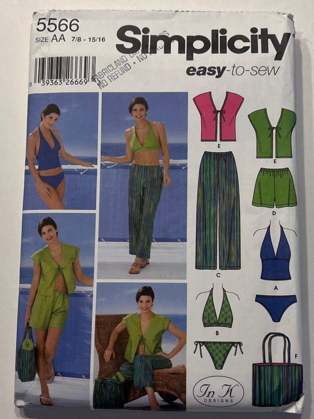 Lot of 3 Bathing Suits Beach Athletic Lounge Sewing Patterns Women’s/Men’s OOP